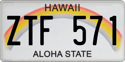 HI license plate ZTF571