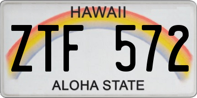 HI license plate ZTF572