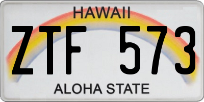 HI license plate ZTF573