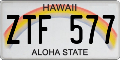 HI license plate ZTF577