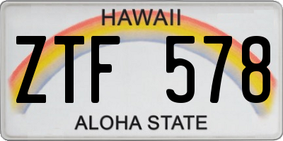 HI license plate ZTF578