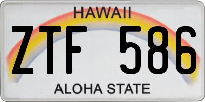 HI license plate ZTF586