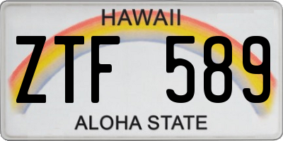 HI license plate ZTF589