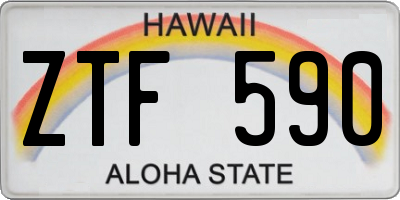 HI license plate ZTF590