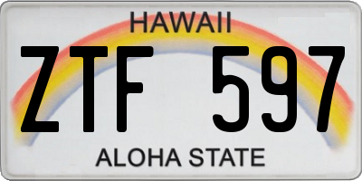 HI license plate ZTF597