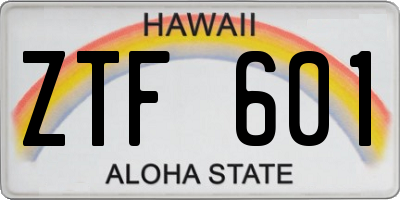 HI license plate ZTF601