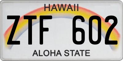 HI license plate ZTF602