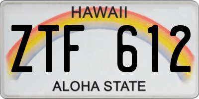 HI license plate ZTF612