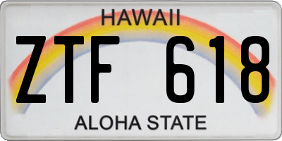 HI license plate ZTF618