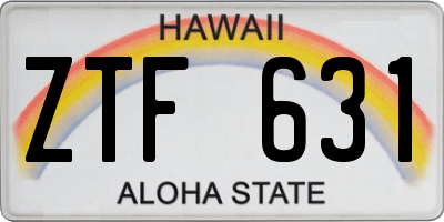 HI license plate ZTF631