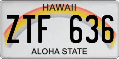 HI license plate ZTF636