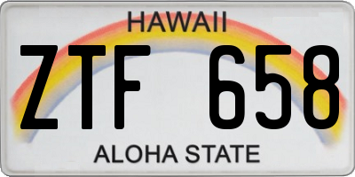 HI license plate ZTF658