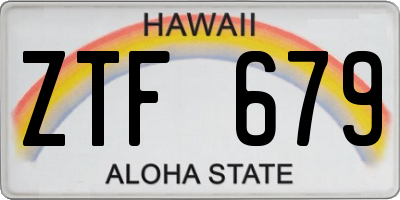 HI license plate ZTF679