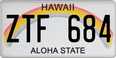 HI license plate ZTF684