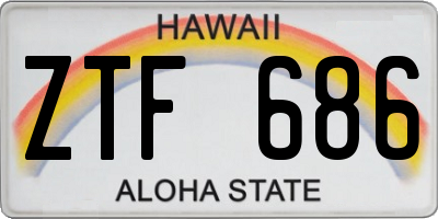 HI license plate ZTF686