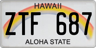 HI license plate ZTF687