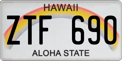HI license plate ZTF690