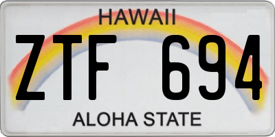 HI license plate ZTF694