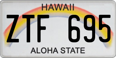 HI license plate ZTF695
