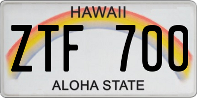 HI license plate ZTF700