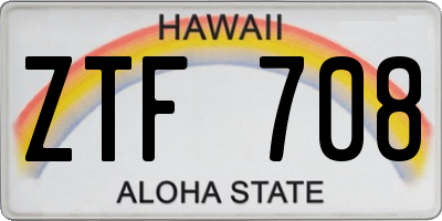 HI license plate ZTF708
