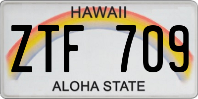 HI license plate ZTF709