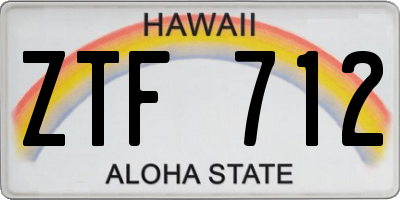 HI license plate ZTF712