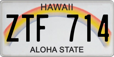 HI license plate ZTF714