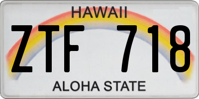 HI license plate ZTF718