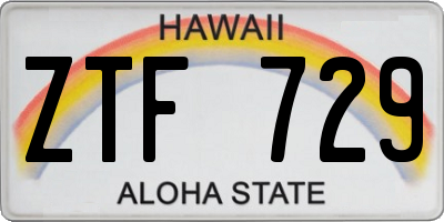 HI license plate ZTF729