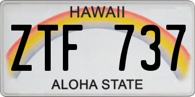 HI license plate ZTF737