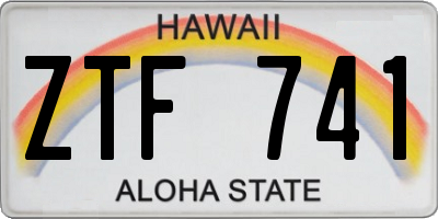 HI license plate ZTF741