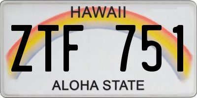 HI license plate ZTF751