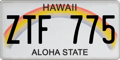 HI license plate ZTF775