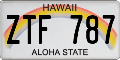 HI license plate ZTF787