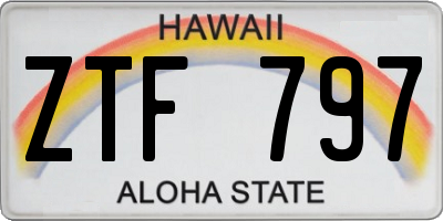 HI license plate ZTF797