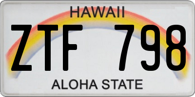 HI license plate ZTF798
