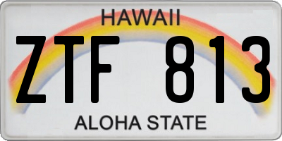 HI license plate ZTF813