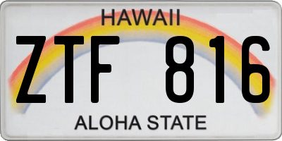 HI license plate ZTF816