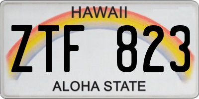HI license plate ZTF823