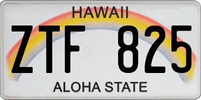 HI license plate ZTF825
