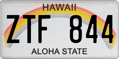 HI license plate ZTF844