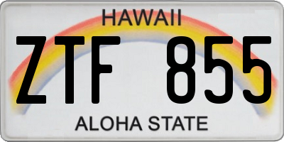 HI license plate ZTF855