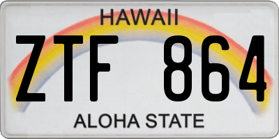 HI license plate ZTF864