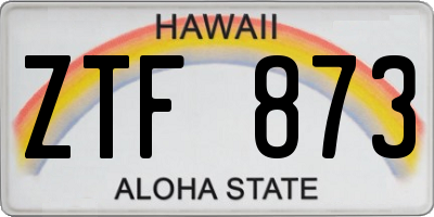 HI license plate ZTF873