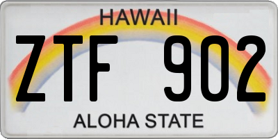 HI license plate ZTF902