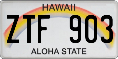 HI license plate ZTF903