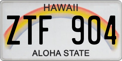 HI license plate ZTF904