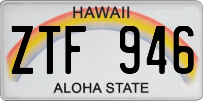 HI license plate ZTF946