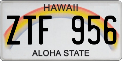 HI license plate ZTF956